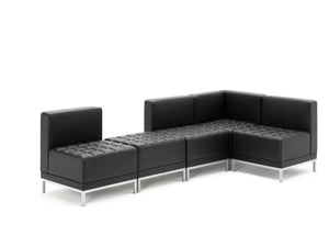 Infinity Modular Corner Unit Sofa Chair Black Soft Bonded Leather BR000198 5