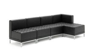 Infinity Modular Corner Unit Sofa Chair Black Soft Bonded Leather BR000198 6