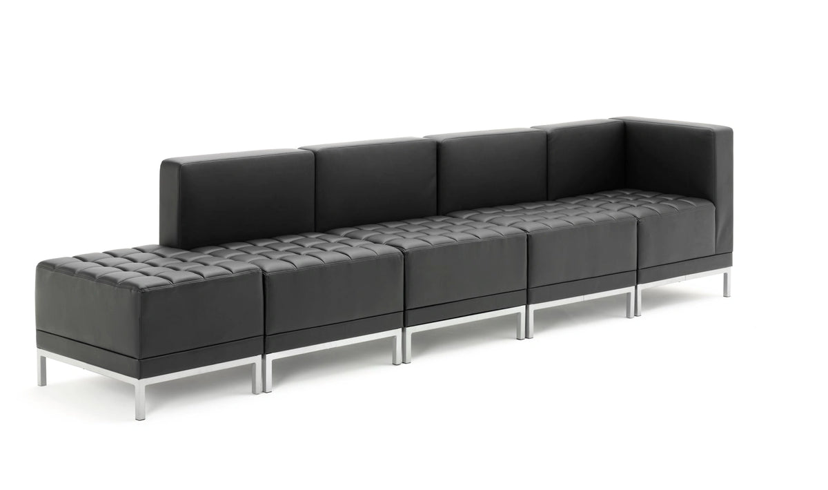 Infinity Modular Straight Back Sofa Chair Black Soft Bonded Leather BR000200 11