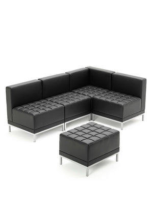 Infinity Modular Straight Back Sofa Chair Black Soft Bonded Leather BR000200 3