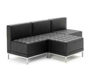 Infinity Modular Straight Back Sofa Chair Black Soft Bonded Leather BR000200 7