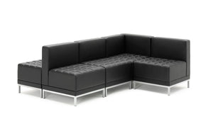 Infinity Modular Straight Back Sofa Chair Black Soft Bonded Leather BR000200 9