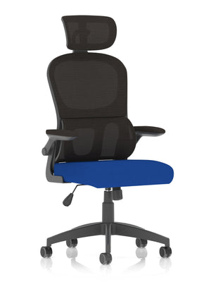 Iris Task Operator Mesh Back Fabric Seat With Headrest KCUP2034 2