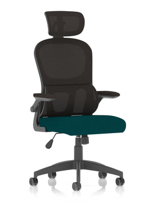 Iris Task Operator Mesh Back Fabric Seat With Headrest KCUP2038 2