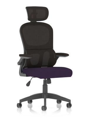 Iris Task Operator Mesh Back Fabric Seat With Headrest KCUP2039 2
