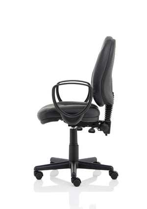 Jackson Medium Back Black Leather Task Operator Office Chair KC0292 5