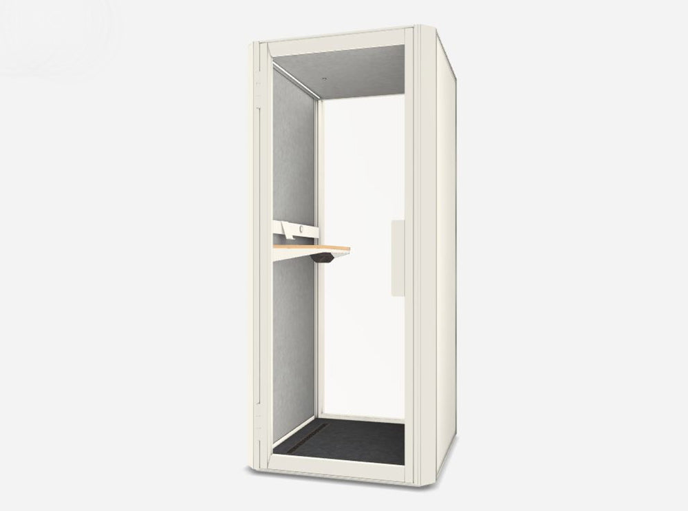 Mute Jetson S1 Phone Booth In Moon White Without Stool