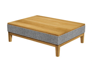 Jig Upholstered Low Coffee Table Wooden And Grey