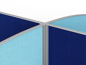 Join Fabric Desk Screens And Office Space Divider Cross Screens In Blue Closeup