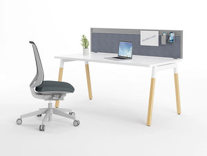 Join Fabric Desk Screens In Grey With Toolbar And Dry Wipe Panel Board