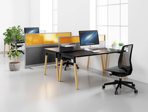 Join Fabric Desk Screens In Orange Glaze With Toolbar And Dry Wipe Panel Board