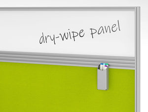 Join Office Fabric Mobile Screenin Green With Dry Wipe Panel Board Closeup