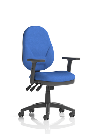 Eclipse Plus XL Lever Task Operator Chair Blue With Height Adjustable Arms Image 2