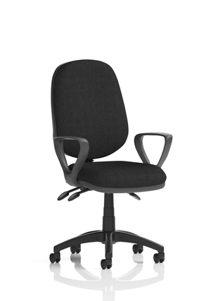 Eclipse Plus III Lever Task Operator Chair Black With Loop Arms Image 2