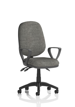 Eclipse Plus III Lever Task Operator Chair Charcoal With Loop Arms Image 2