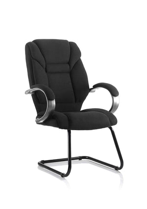 Galloway Cantilever Chair Black Fabric With Arms