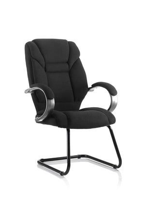 Galloway Cantilever Chair Black Fabric With Arms Image 2