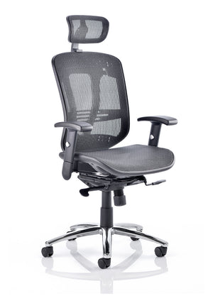 Mirage II Executive Chair Black Mesh With Arms With Headrest Image 2