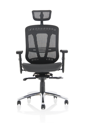 Mirage II Executive Chair Black Mesh With Arms With Headrest Image 3