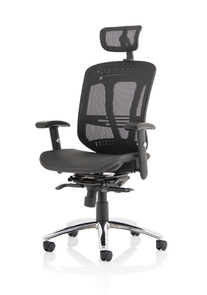 Mirage II Executive Chair Black Mesh With Arms With Headrest Image 4