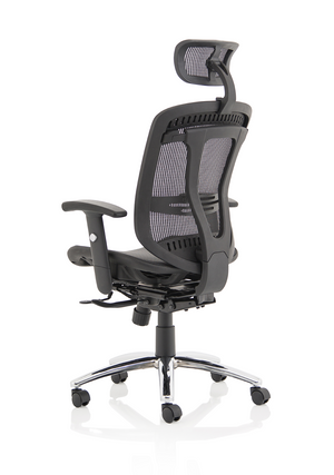 Mirage II Executive Chair Black Mesh With Arms With Headrest Image 6