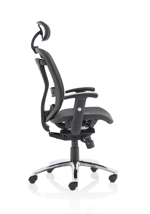 Mirage II Executive Chair Black Mesh With Arms With Headrest Image 9