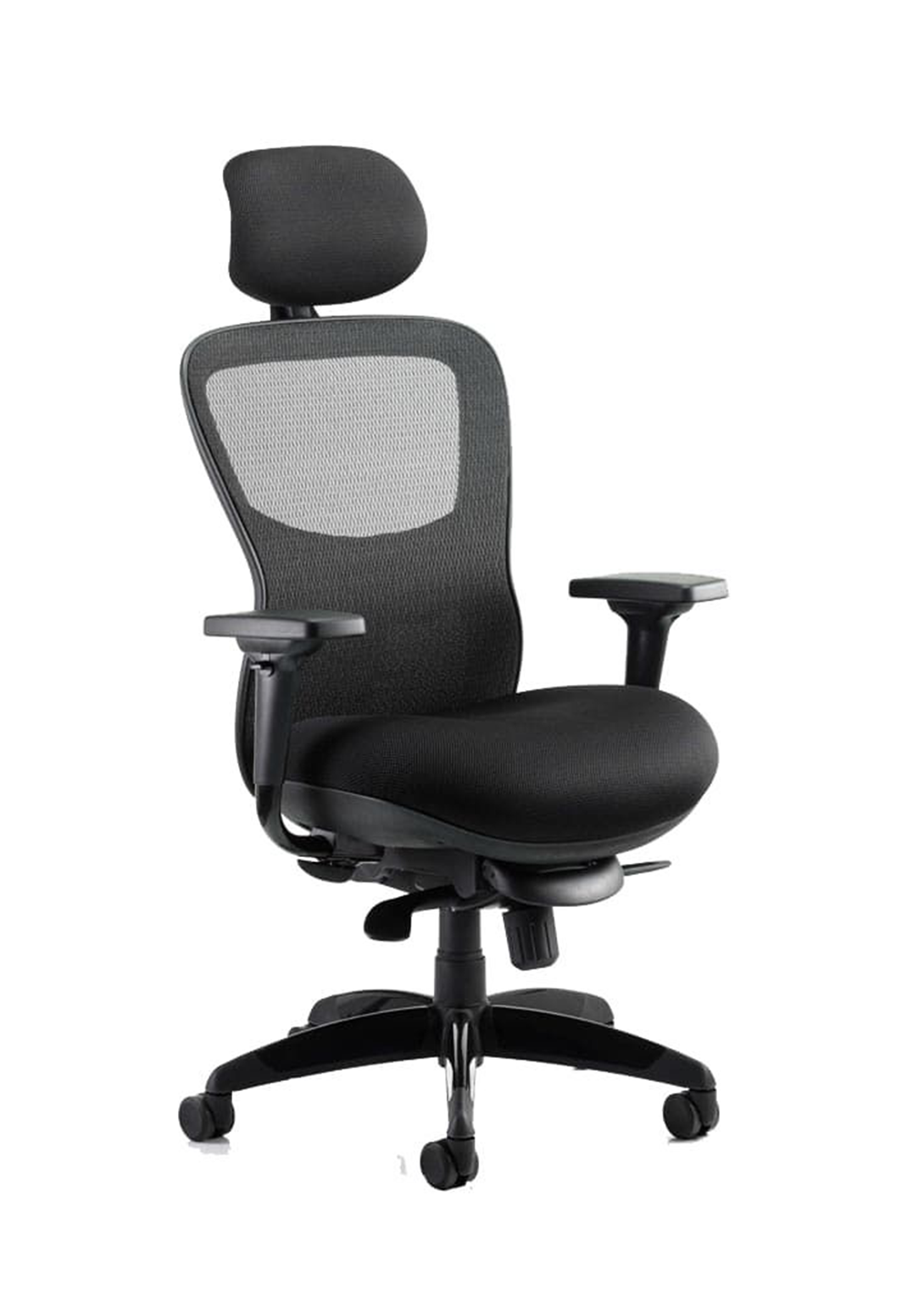 Stealth Shadow Ergo Posture Chair Black Mesh Seat And Back  With Arms And Headrest