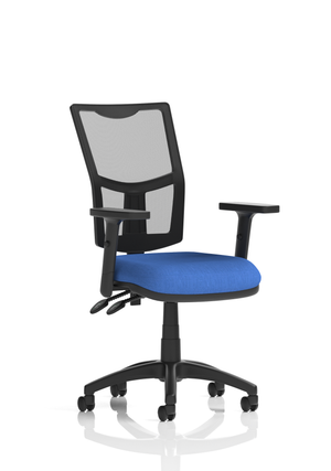 Eclipse Plus II Lever Task Operator Chair Mesh Back With Blue Seat With Height Adjustable Arms Image 2