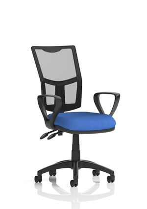 Eclipse Plus II Lever Task Operator Chair Mesh Back With Blue Seat With loop Arms Image 2