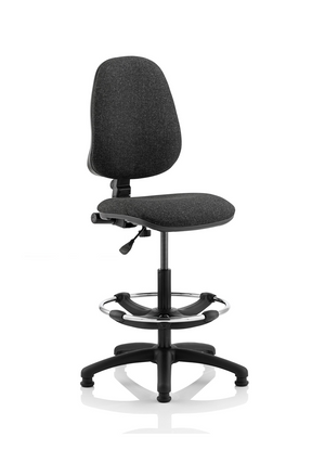 Eclipse Plus I Lever Task Operator Chair Charcoal With High Rise Draughtsman Kit
