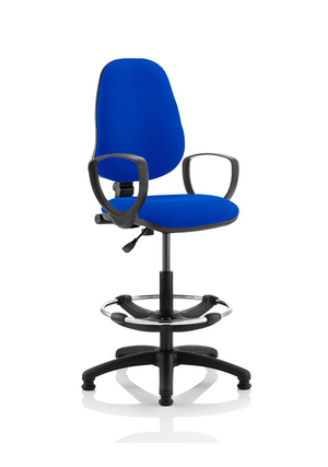 Eclipse Plus I Lever Task Operator Chair Blue With Loop Arms With High Rise Draughtsman Kit