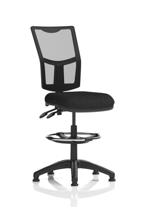 Eclipse Plus II Lever Task Operator Chair Mesh Back With Black Seat With High Rise Draughtsman Kit Image 2