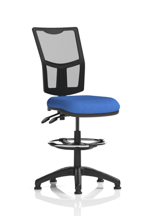 Eclipse Plus II Lever Task Operator Chair Mesh Back With Blue Seat With High Rise Draughtsman Kit Image 2