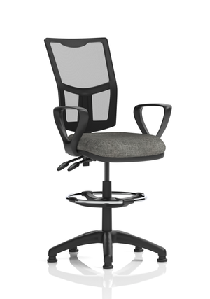 Eclipse Plus II Lever Task Operator Chair Mesh Back With Charcoal Seat With loop Arms With High Rise Draughtsman Kit Image 2