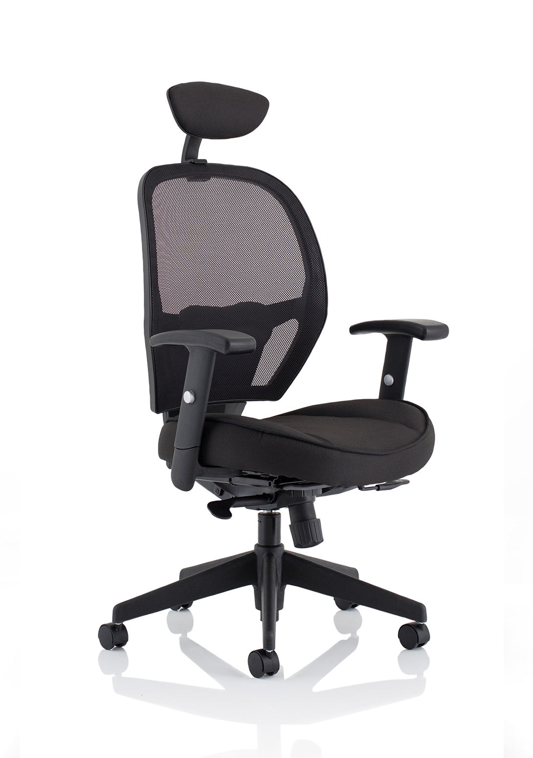 Denver Black Mesh Chair With Headrest