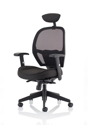 Denver Black Mesh Chair With Headrest Image 4