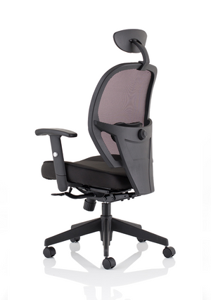 Denver Black Mesh Chair With Headrest Image 6