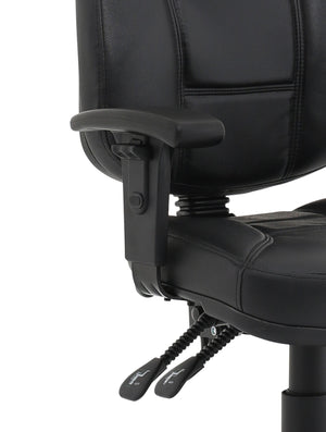 Jackson Black Leather High Back Executive Chair with Height Adjustable Arms Image 3