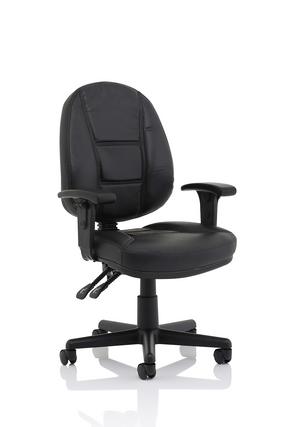 Jackson Black Leather High Back Executive Chair with Height Adjustable Arms Image 2