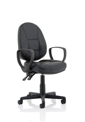 Jackson Black Leather High Back Executive Chair with Loop Arms Image 2