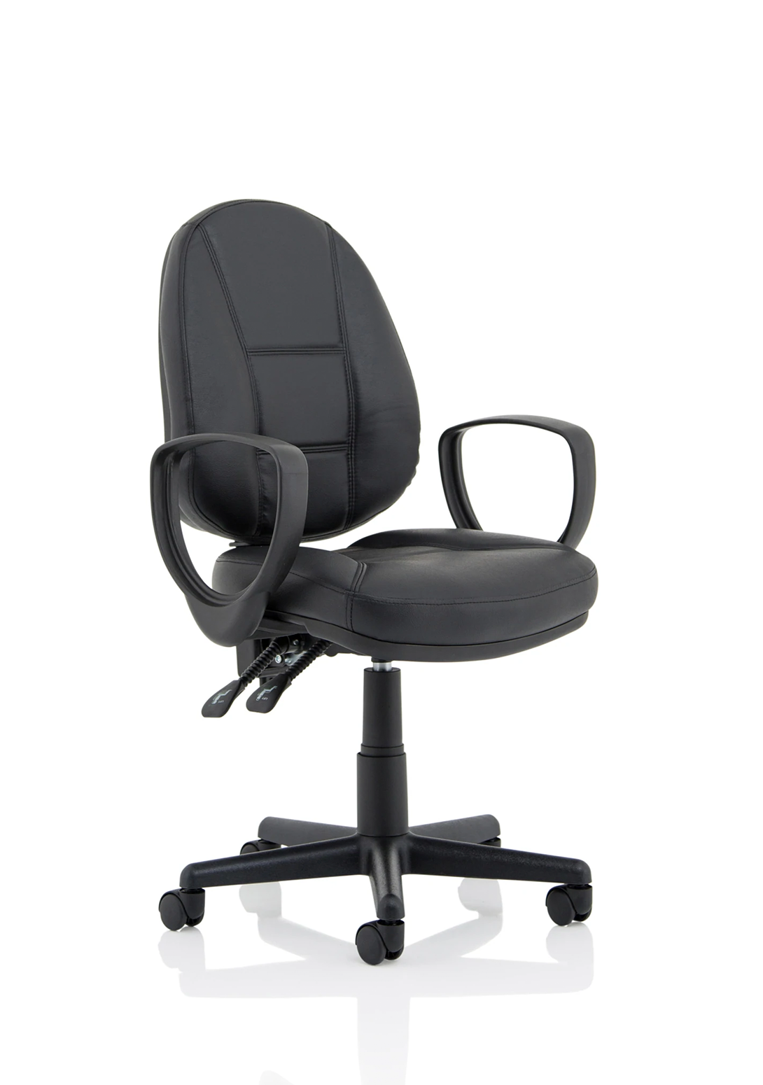 Jackson Black Leather High Back Executive Chair with Height Adjustable Arms