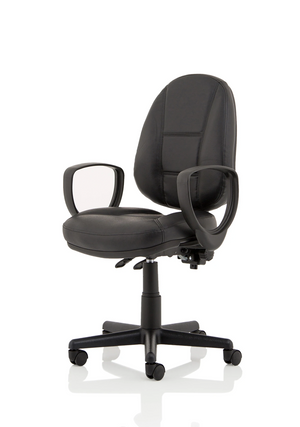 Jackson Black Leather High Back Executive Chair with Loop Arms Image 4