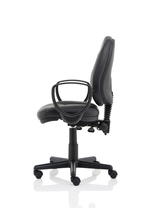Jackson Black Leather High Back Executive Chair with Loop Arms Image 5