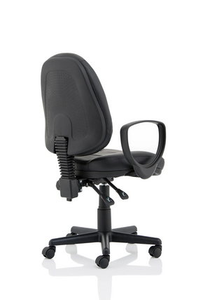 Jackson Black Leather High Back Executive Chair with Loop Arms Image 8