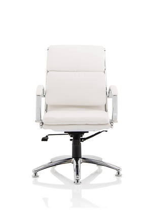 Classic Executive Chair Medium Back White With Arms With Chrome Glides Image 3