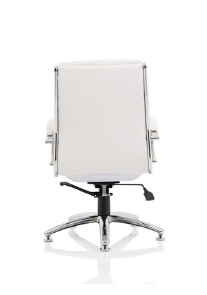 Classic Executive Chair Medium Back White With Arms With Chrome Glides Image 7