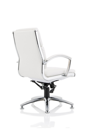 Classic Executive Chair Medium Back White With Arms With Chrome Glides Image 8