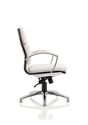 Classic Executive Chair Medium Back White With Arms With Chrome Glides Image 9