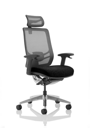 Ergo Click Black Fabric Seat Black Mesh Back with Headrest