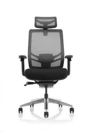Ergo Click Black Fabric Seat Black Mesh Back with Headrest Image 3